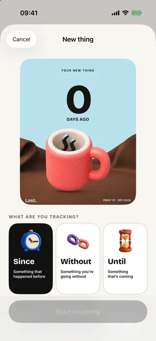 New thing: choose Since, Without or Until
