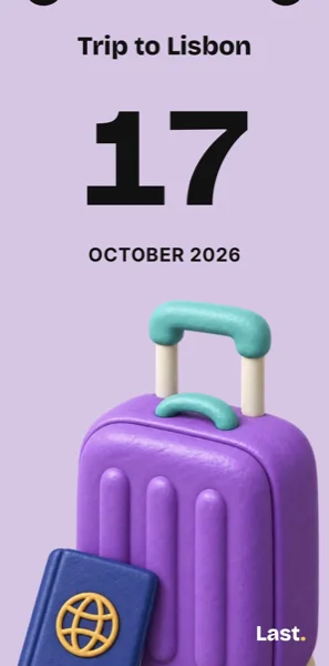 A date-led keepsake print: Trip to Lisbon, 17 October 2026